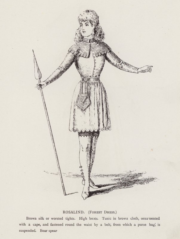 Shakespeare's As You Like It: Rosalind, Forest Dress (litho) av English School