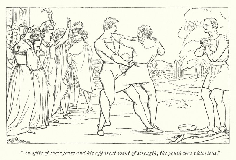Shakespeares As You Like It; Brytingen mellom Orlando og Charles av English School