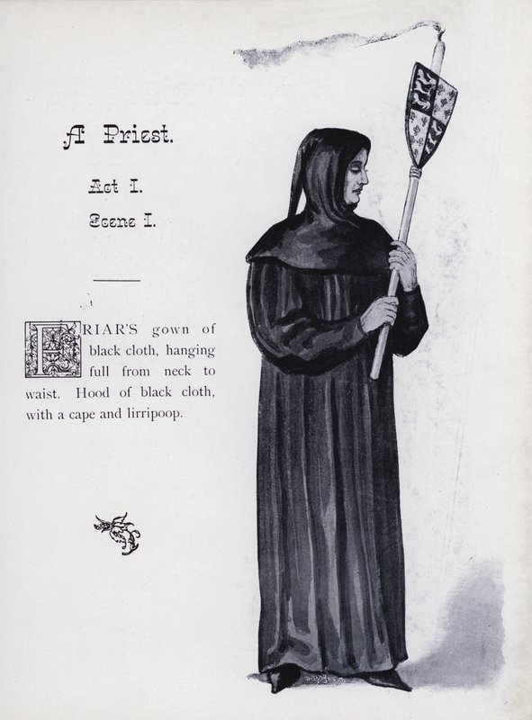 Shakespeares King Richard III: A Priest, Act I, Scene I (litho) av English School