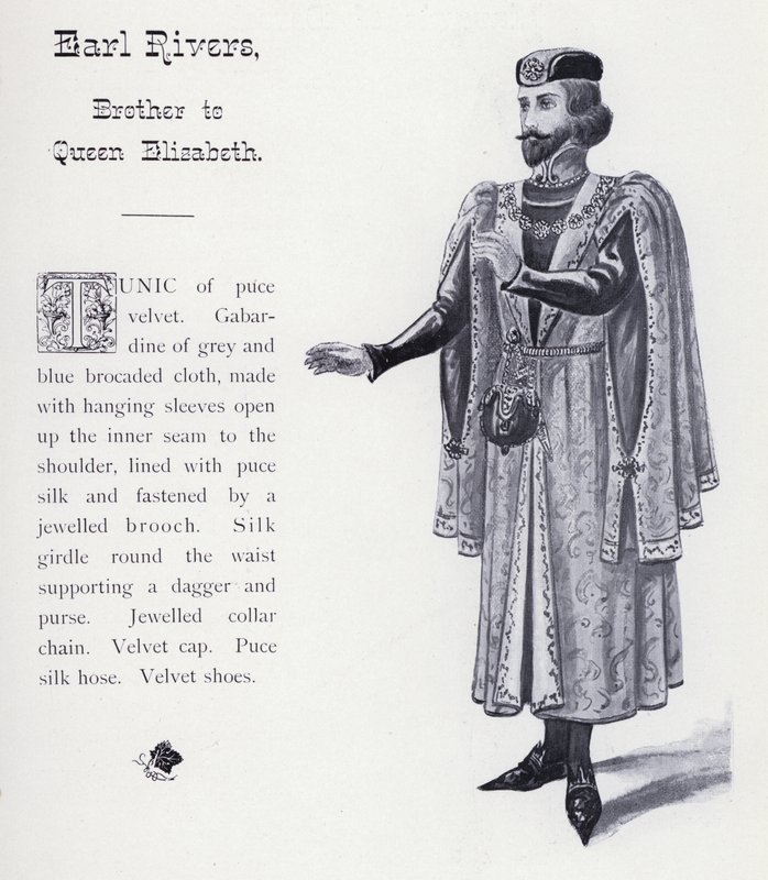 Shakespeares kong Richard III: Earl Rivers, bror til dronning Elizabeth (litho) av English School