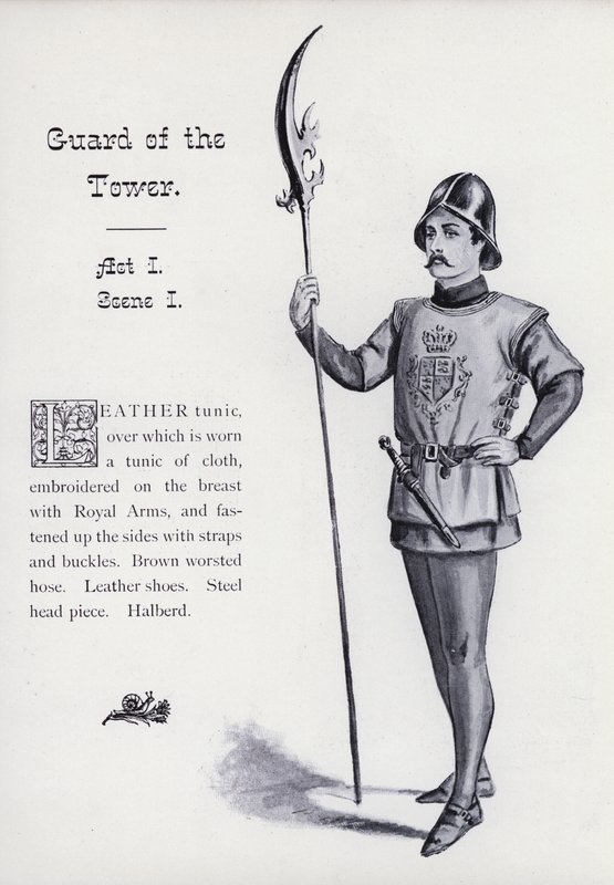 Shakespeares King Richard III: Guard of the Tower, Act I, Scene I (litho) av English School