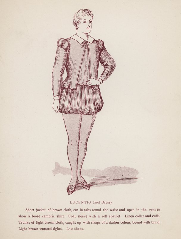 Shakespeares Taming of the Shrew: Lucentio, 2nd Dress (litho) av English School