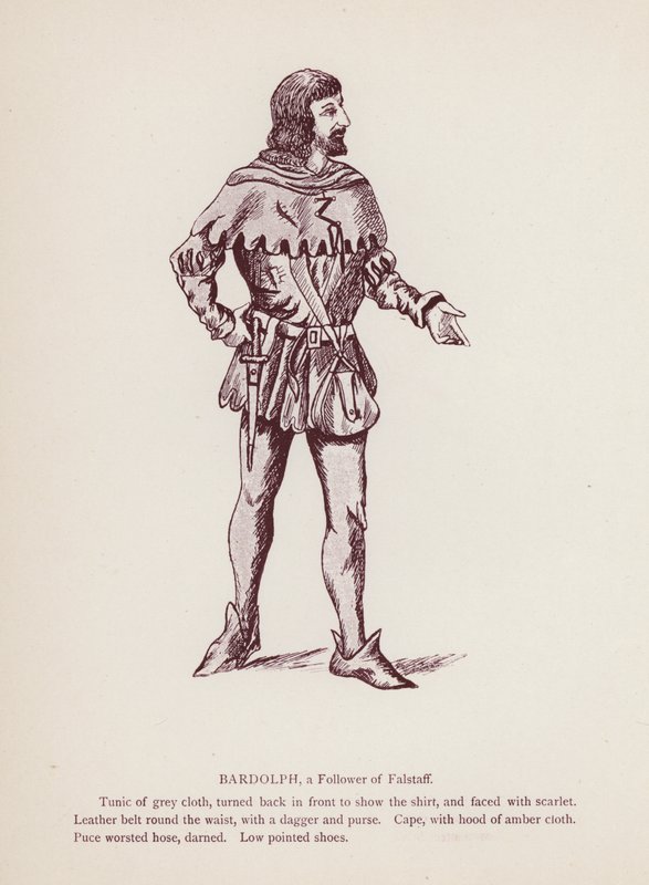 Shakespeares The Merry Wives of Windsor: Bardolph, a Follower of Falstaff (litho) av English School