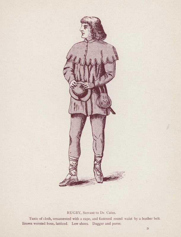 Shakespeares The Merry Wives of Windsor: Rugby, Servant to Dr Caius (litho) av English School