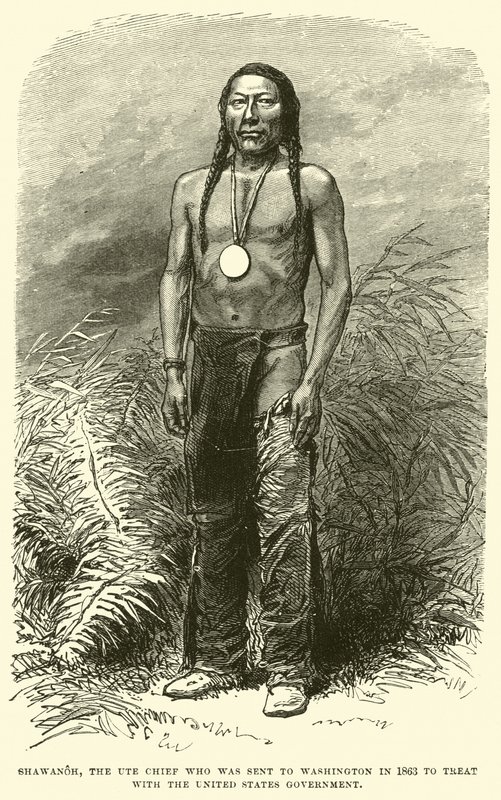 Shawanoh, Ute-sjefen som ble sendt til Washington i 1863 for å behandle med USAs regjering av English School