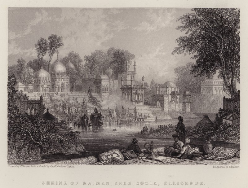 Shrine of Raiman Shah Doola, Ellichpur (farge litho) av English School