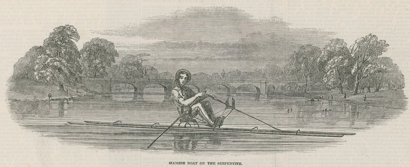 Siamesisk båt på Serpentine, Hyde Park, Lon av English School