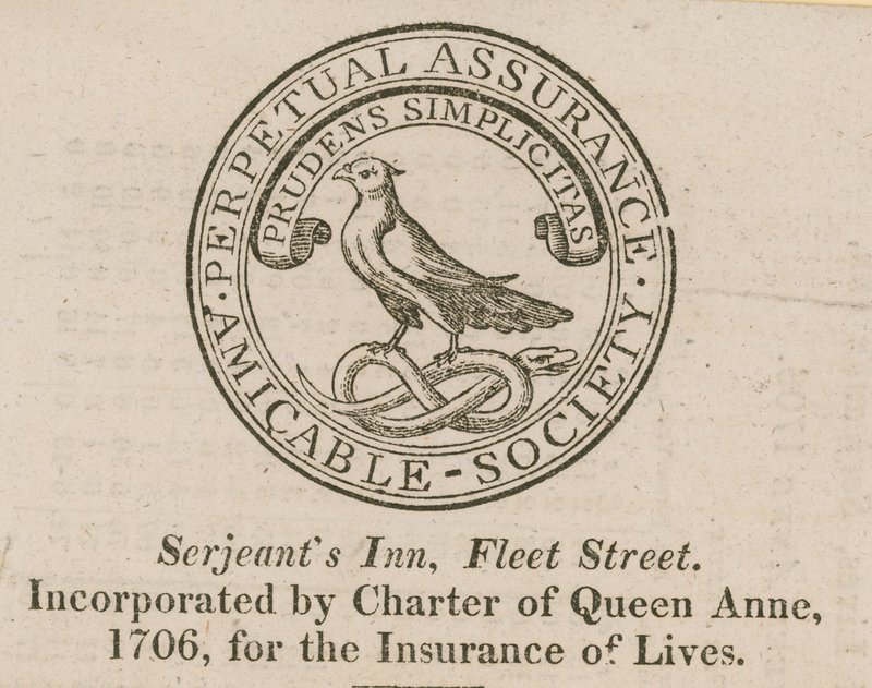 Tegn fra Amicable Society Perpetual Assurance av English School