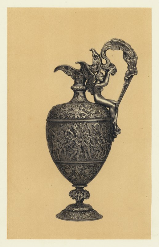 Silver Ewer, henrettet i Repousse av Vechte for Mrs Hunt og Roskell av English School