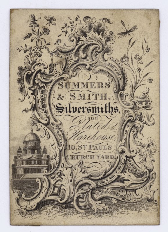 Sølvsmeder, Summers & Smith, handelskort av English School