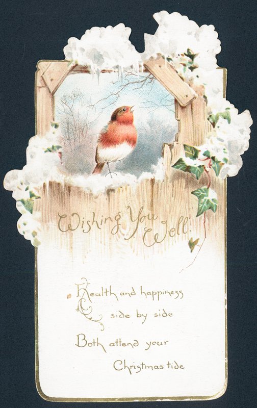 Syngende Robin, julekort av English School