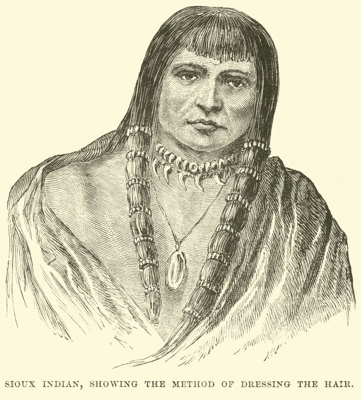 Sioux Indian, viser metoden for å kle håret av English School