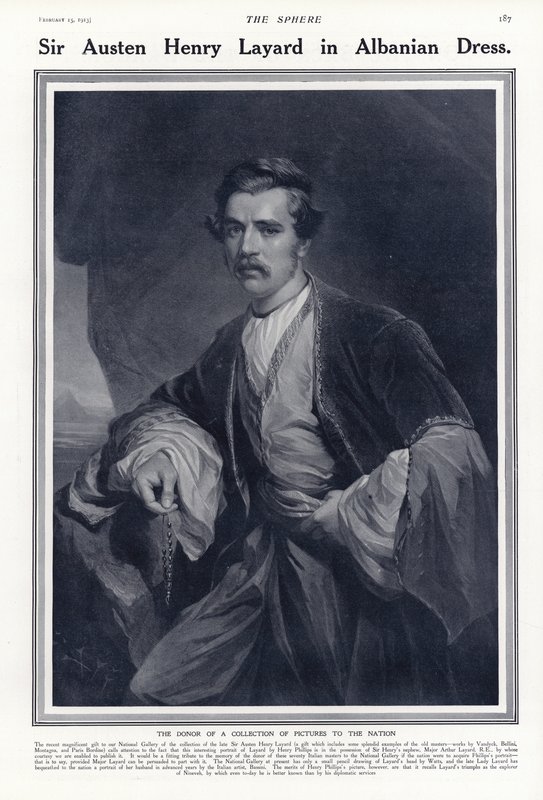 Sir Austen Henry Layard i albansk kjole av English School