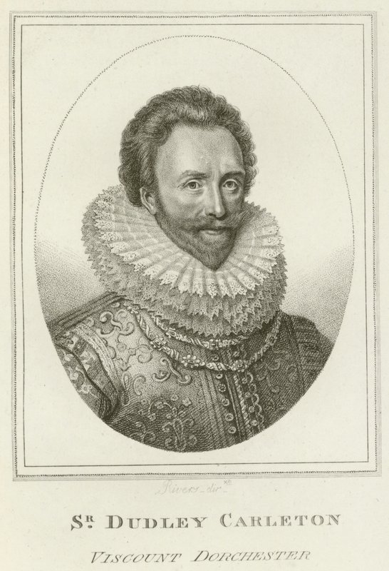 Sir Dudley Carleton, Viscount Dorchester (gravering) av English School