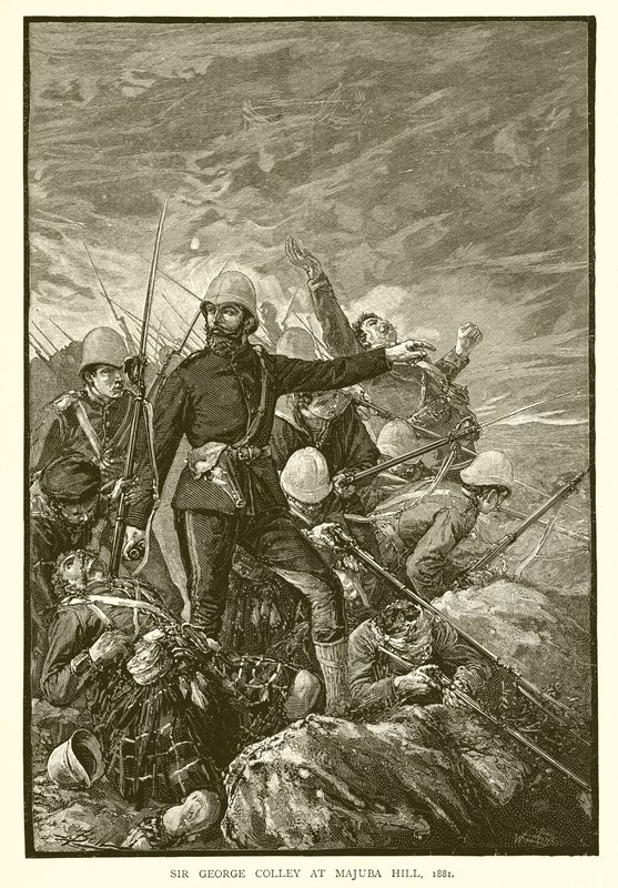 Sir George Colley ved Majuba Hill, 1881 av English School