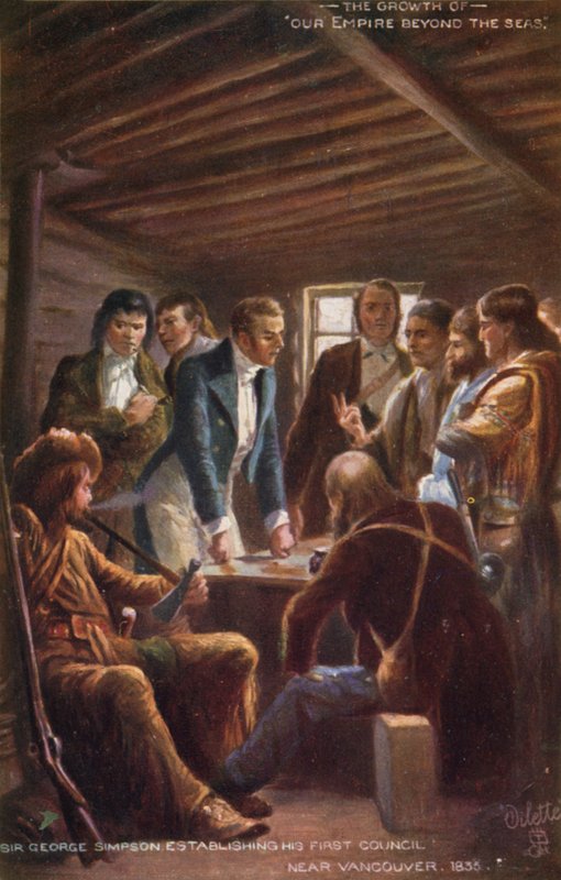 Sir George Simpson etablerte sitt første råd nær Vancouver, 1835 av English School