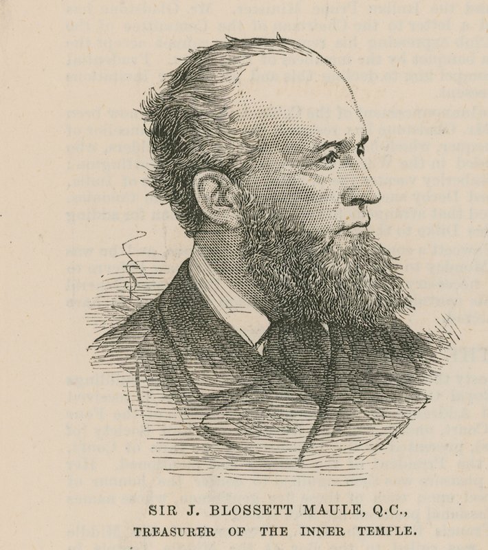 Sir J Blossett Maule, kasserer for det indre tempel av English School