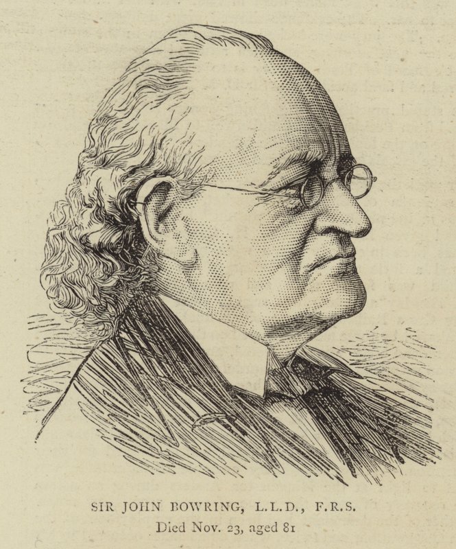 Sir John Bowring, LLD, FRS (gravering) av English School