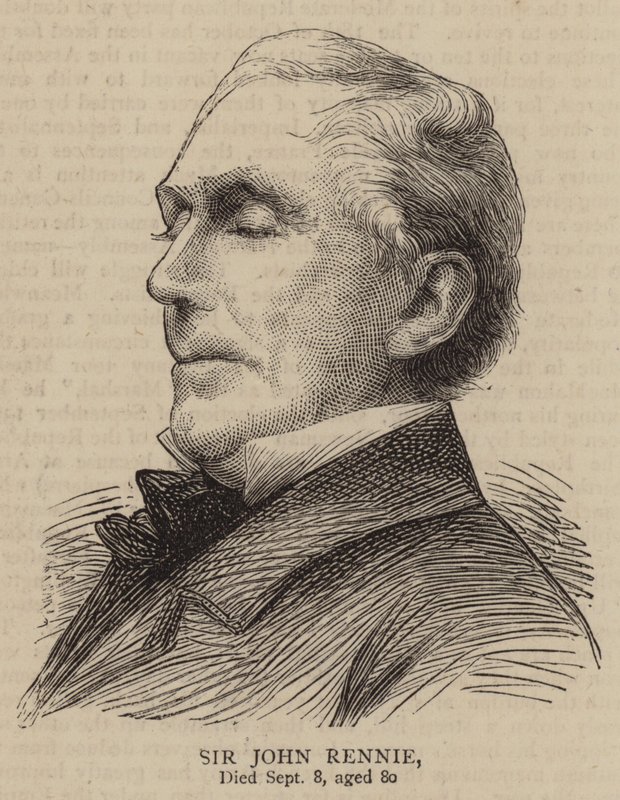 Sir John Rennie (gravering) av English School