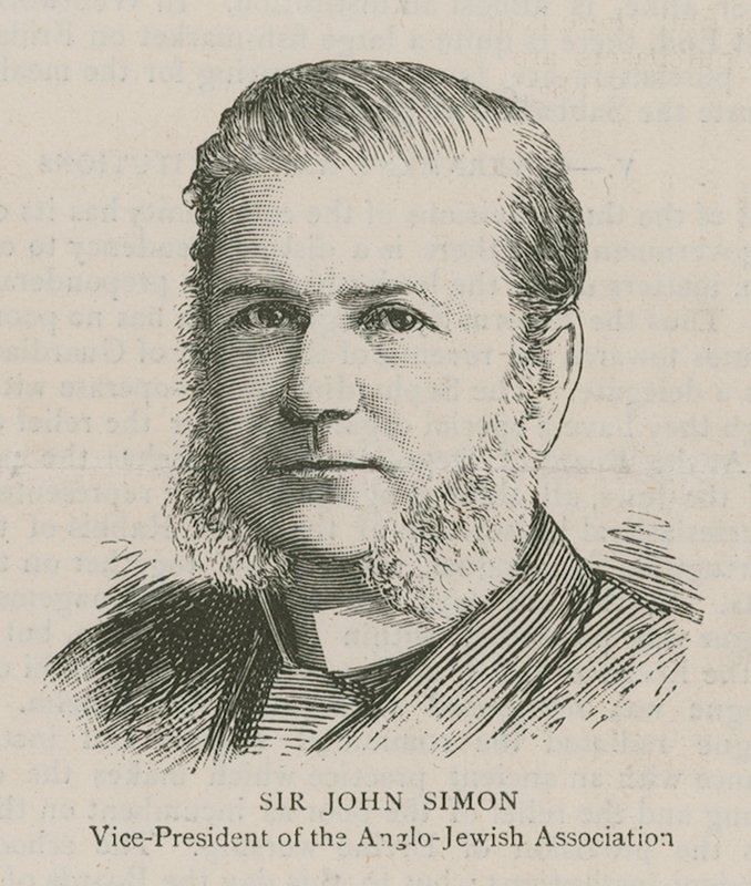 Sir John Simon, visepresident i Anglo-Jewish Association av English School