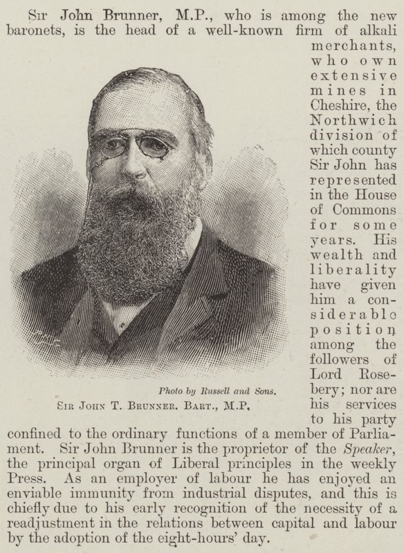 Sir John T Brunner, Baronet, MP (gravering) av English School
