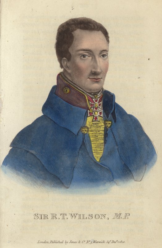 Sir Robert Thomas Wilson , britisk soldat og politiker (farget gravering) av English School