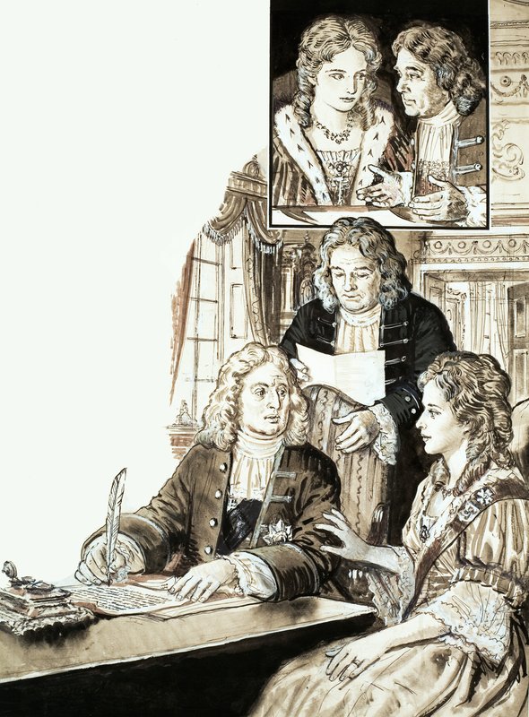 Sir Robert Walpole og kong George II av English School
