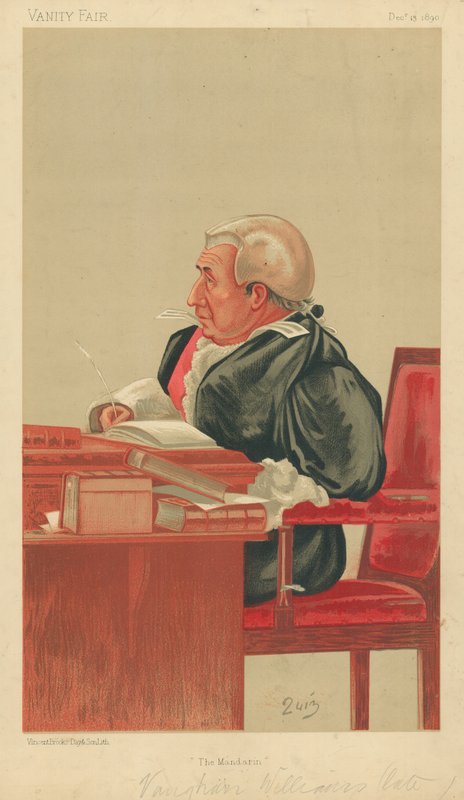 Sir Roland Vaughan Williams, The Mandarin, 13. desember 1890, tegneserie Vanity Fair av English School