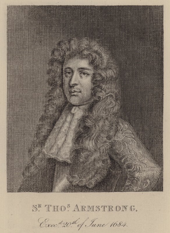 Sir Thomas Armstrong, engelsk soldat og politiker (gravering) av English School