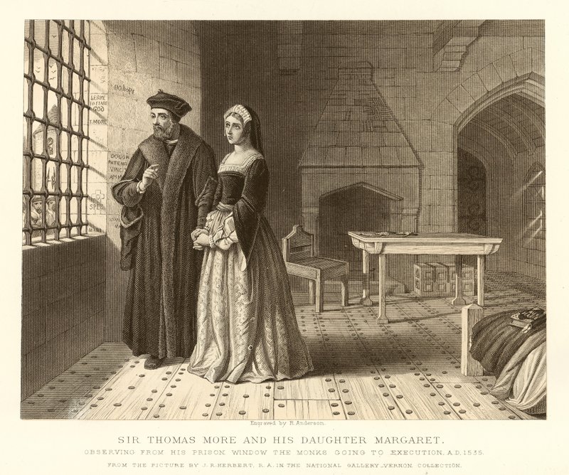 Sir Thomas More og hans datter Margaret av English School