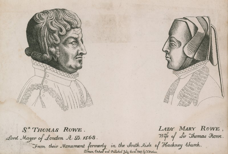 Sir Thomas Rowe, Lord Mayor of London 1568, og Lady Mary Rowe av English School