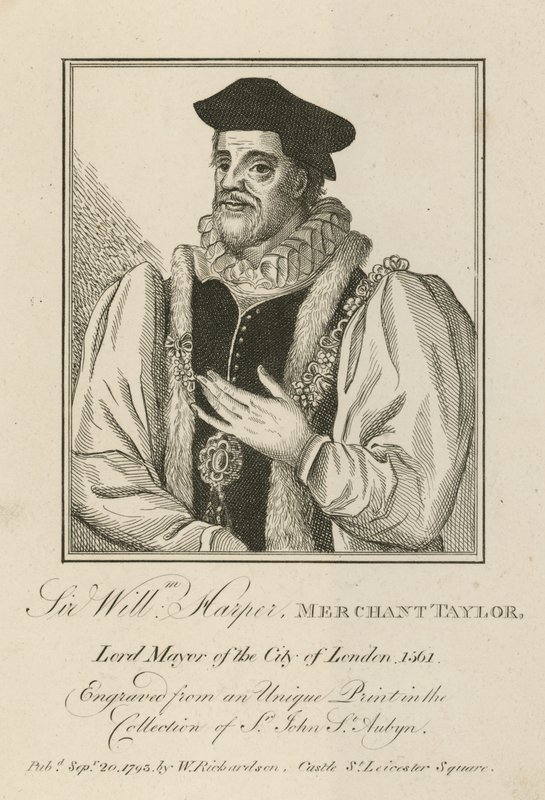 Sir William Harper, Merchant Taylor, Lord Mayor of London av English School