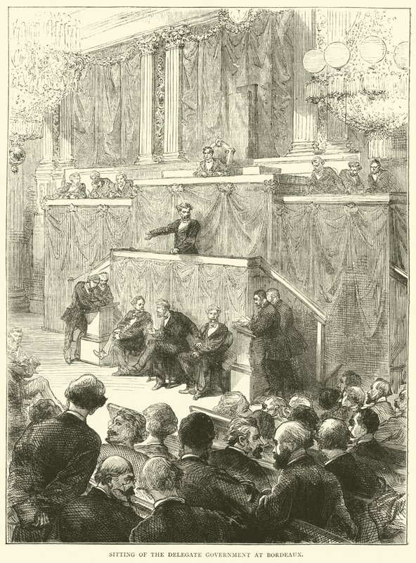 Sittende for delegatregjeringen i Bordeaux, desember 1870 av English School