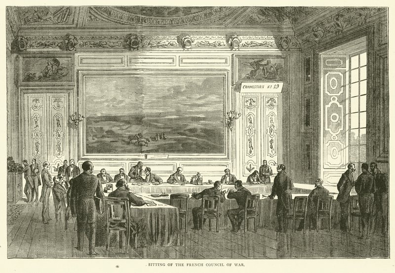 Sittende i det franske krigsrådet, januar 1871 av English School