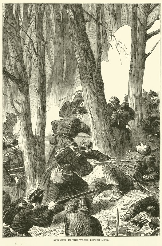 Tredning i skogen før Metz, september 1870 av English School
