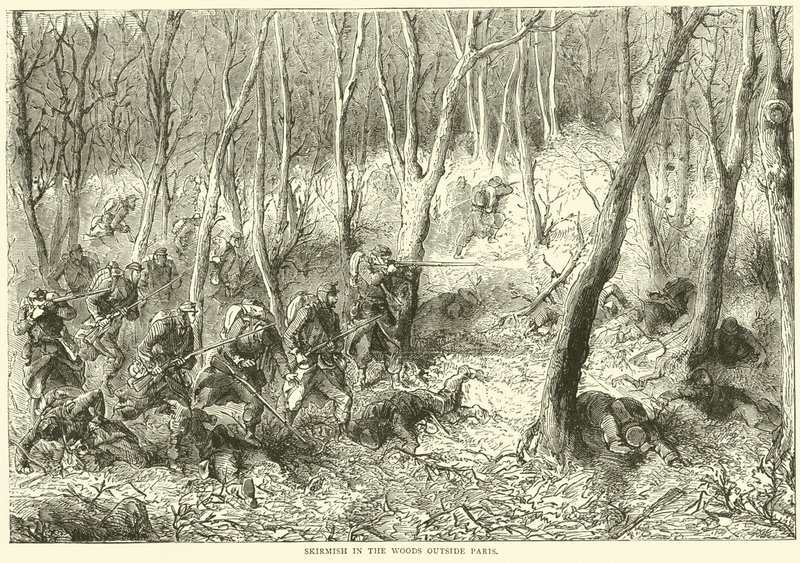 Tredning i skogen utenfor Paris, oktober 1870 av English School