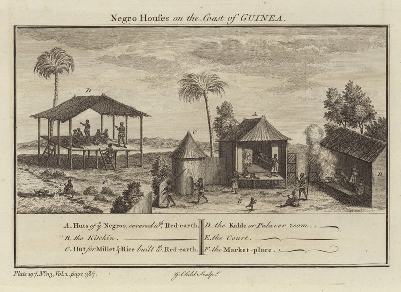 Slavehus på kysten av Guinea av English School