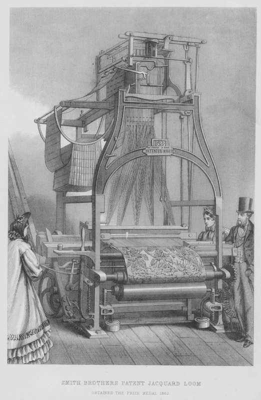 Smith Brothers Patent Jacquard Loom, prismedalje 1862 av English School