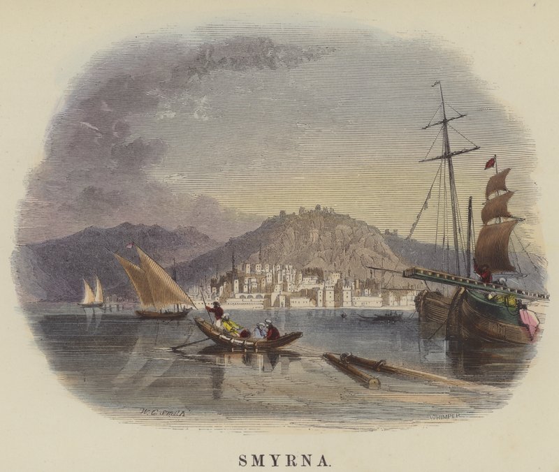 Smyrna (farget gravering) av English School