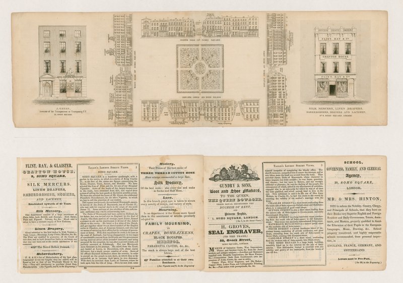Soho Square, Talliss London Street Views, ca 1838 av English School