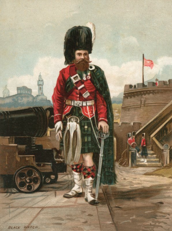 Soldier of the Black Watch (Royal Highlanders) (chromolitho) av English School