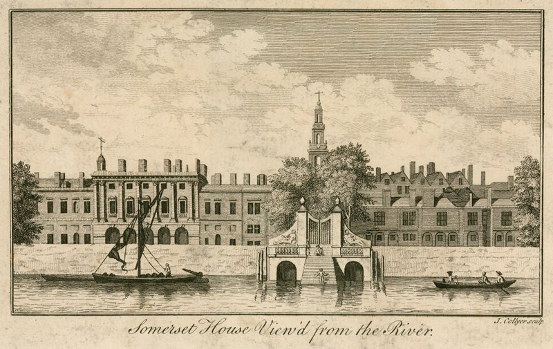 Somerset House, The Strand, London, sett fra Themsen av English School