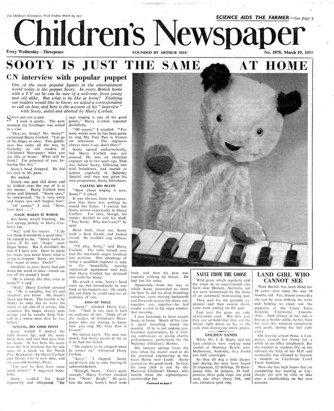 Sooty, forsiden av 