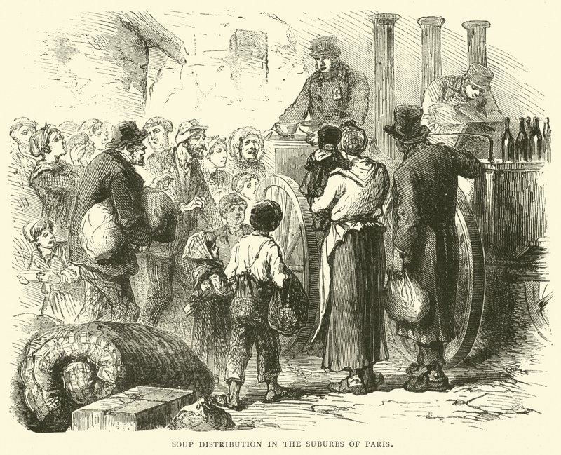 Suppedistribusjon i forstedene til Paris, desember 1870 av English School