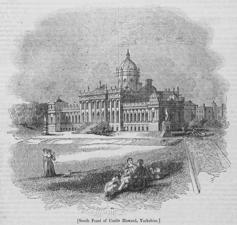 Sørfronten av Castle Howard, Yorkshire (gravering) av English School