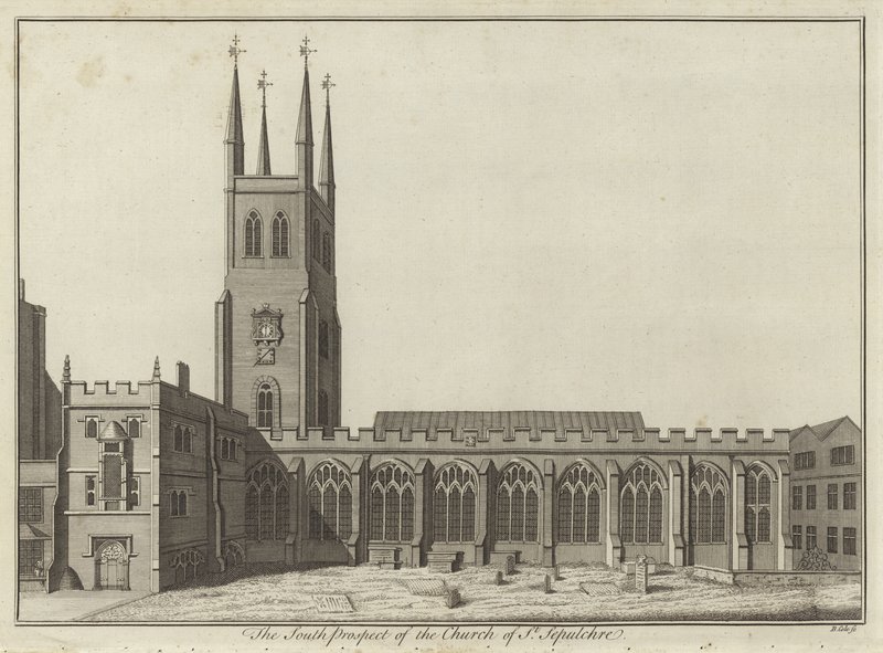 South Prospect of Church of St Sepulchre, London av English School