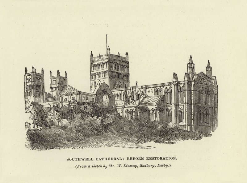 Southwell Cathedral, før restaurering av English School