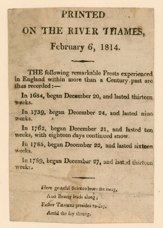 Suvenir fra frostmessen fra 1814 av English School