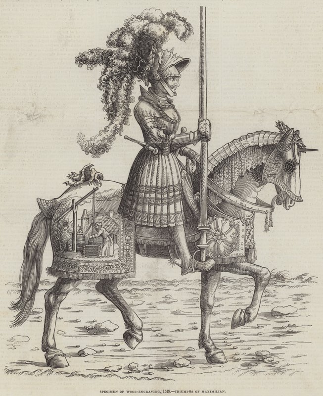 Eksemplar av tregravering, 1518, Maximilians triumfer av English School