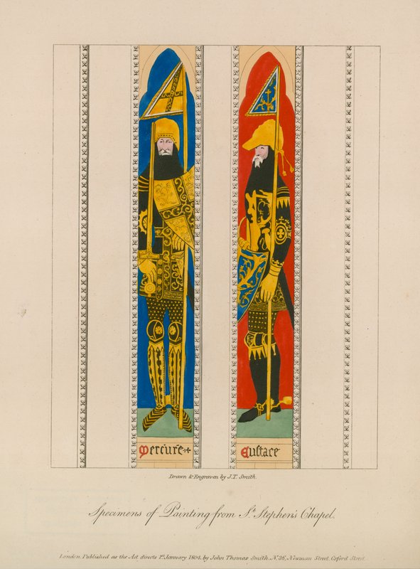 Eksempler av maleri fra St Stephens Chapel av English School